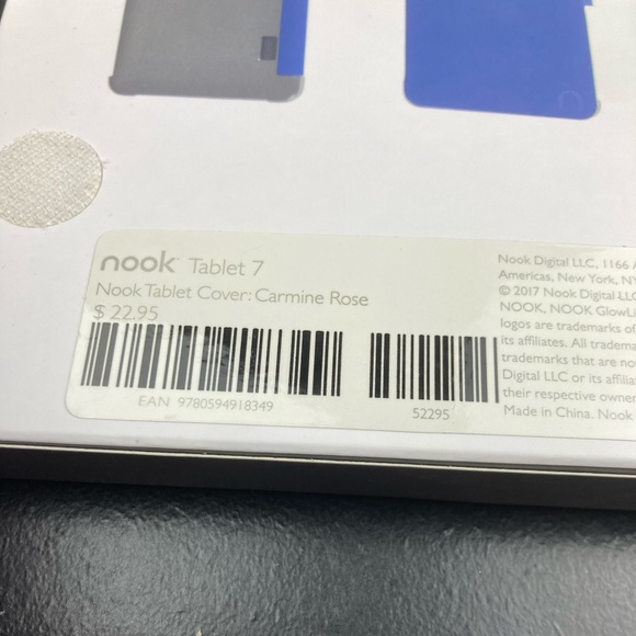 💙Nook Tablet 7” Cover Carmine Rose - Picture 3 of 3